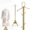 Luxury Gold Bakhoor Clothes Stand 172cm – Incense Burner Garment Rack with Hooks & Steam Vents for Abaya, Thobe & Kandura